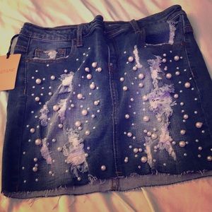 Beaded mini skirt